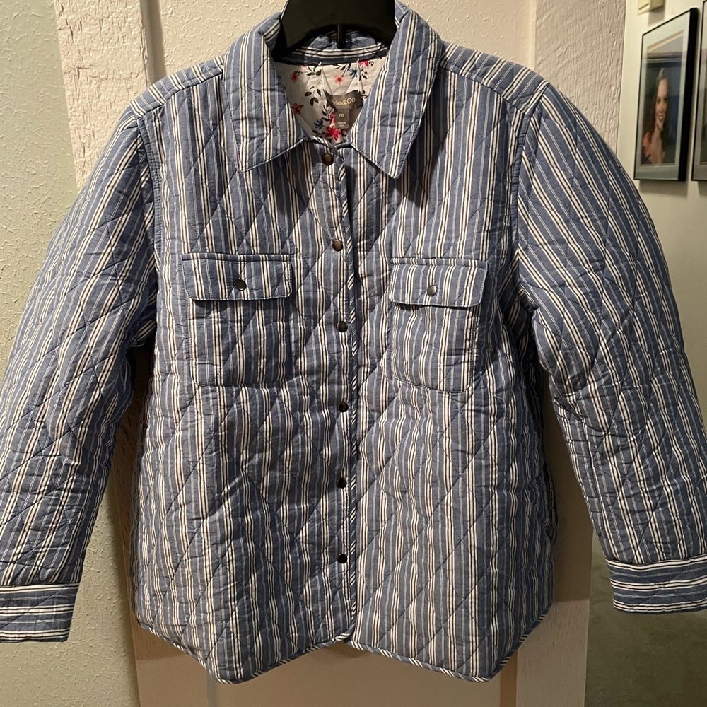 Nostalgia Blue and White Quilted Jacket